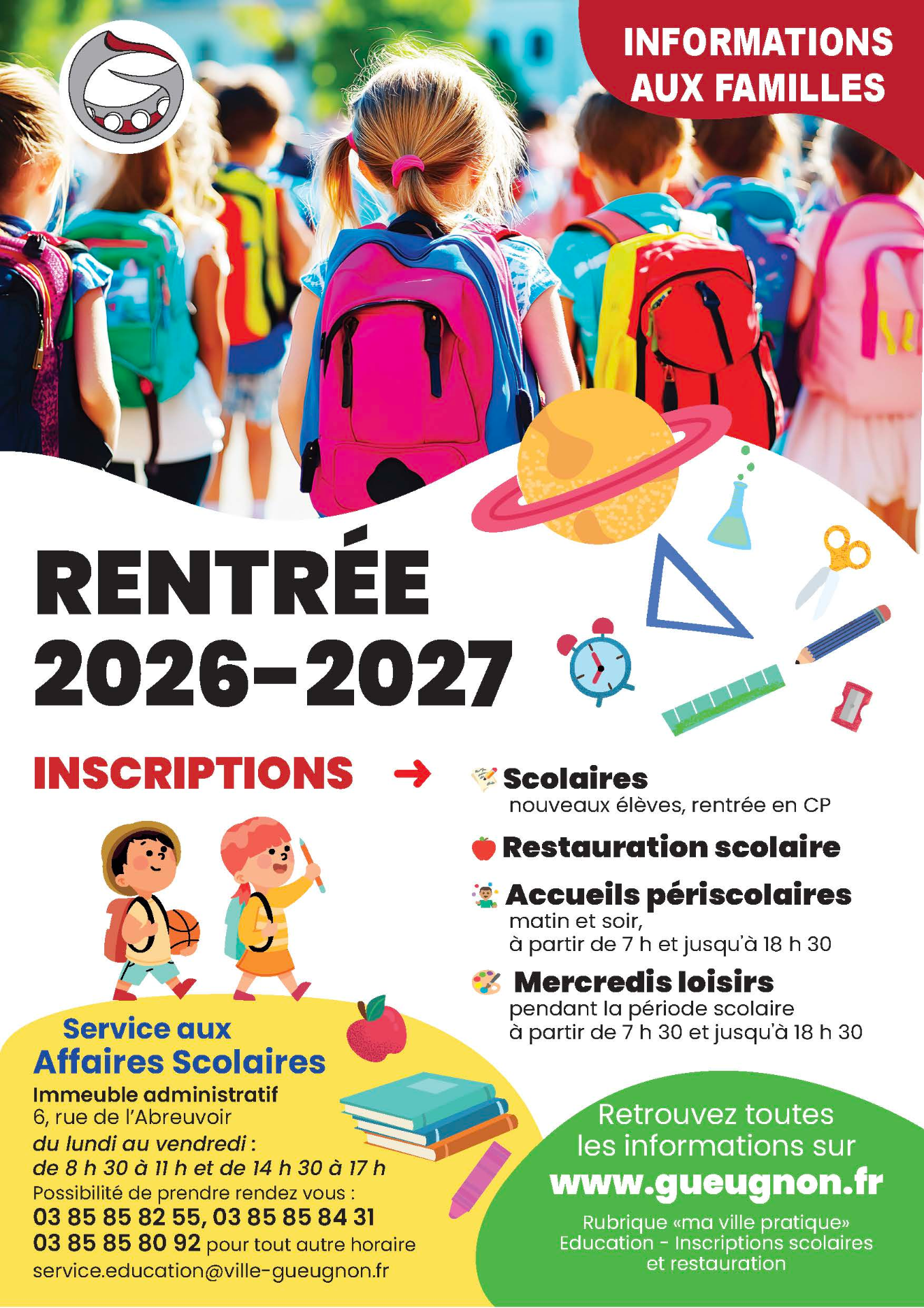 Rentrée 2026-2027 inscriptions Gueugnon