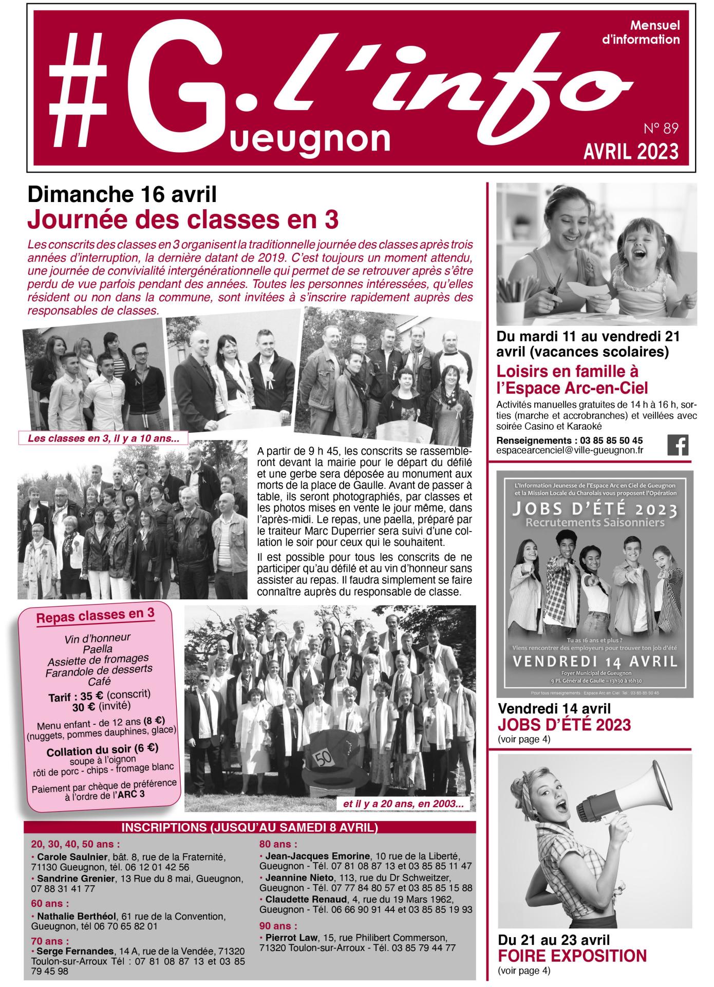 Page Une G l'info Avril 2023